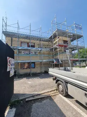 Rinforzi sismici bocciodromo - Concesio - Rinforzi con elementi in acciaio