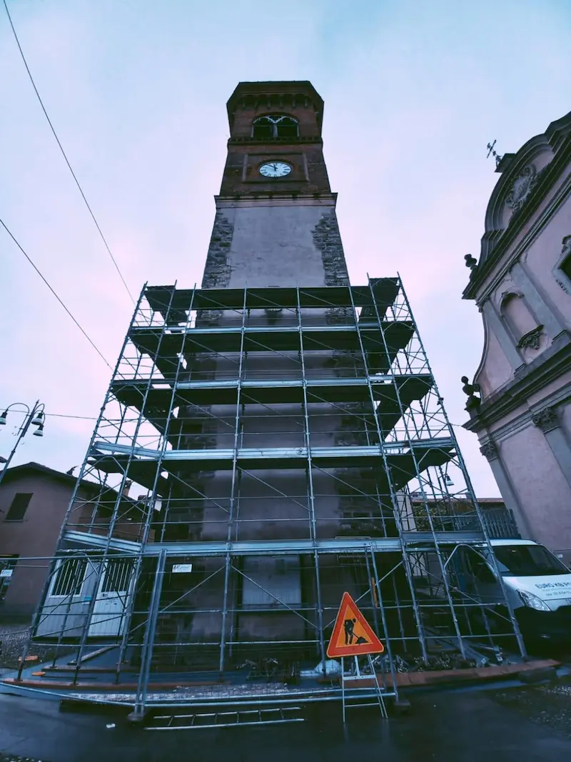 Consolidamento campanile Comun Nuovo - Bergamo - Opere edili su edifici sacri