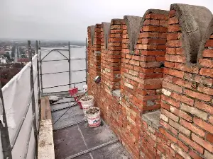 Consolidamento campanile Comun Nuovo - Bergamo - Interventi di restauro conservativo
